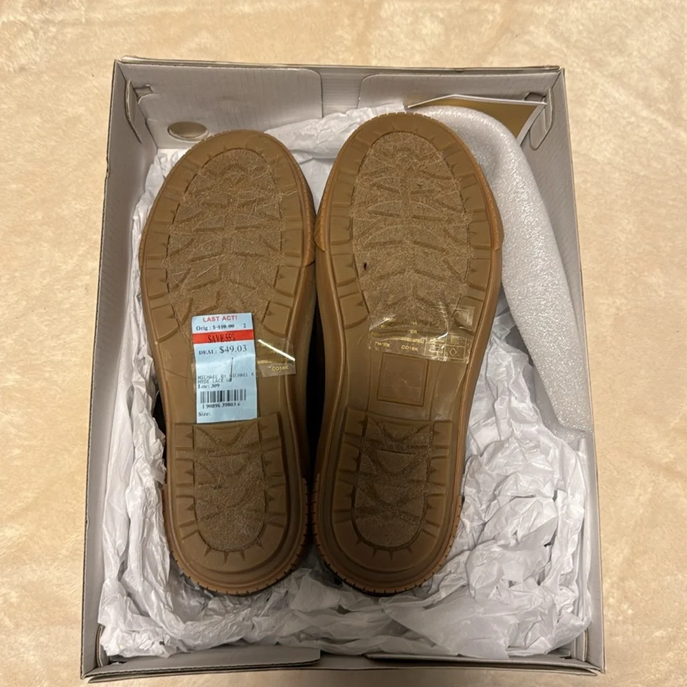 MICHAEL Michael Kors Black and Tan Duck-Style Rain Boat Shoes